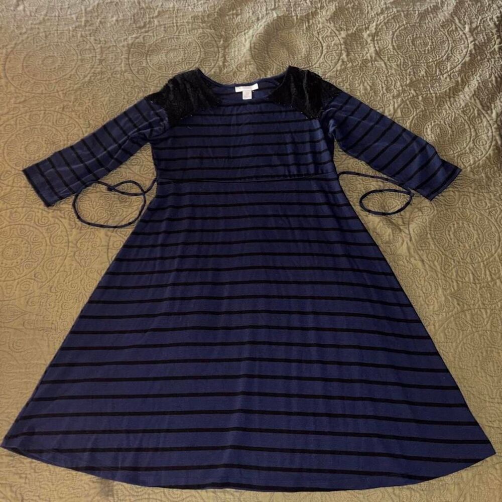 Motherhood-maternity Women's Navy and Blue Dress